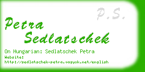 petra sedlatschek business card